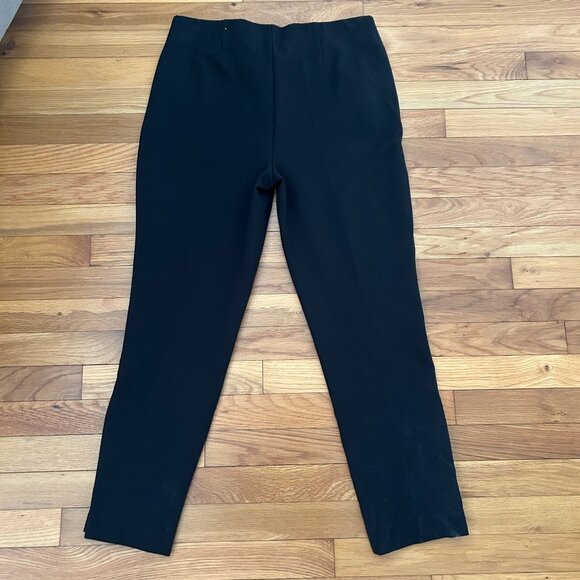 Chico's Black Slim-Fit Pants With Pearl Button Details On Cuffs Size M - Picture 2 of 10